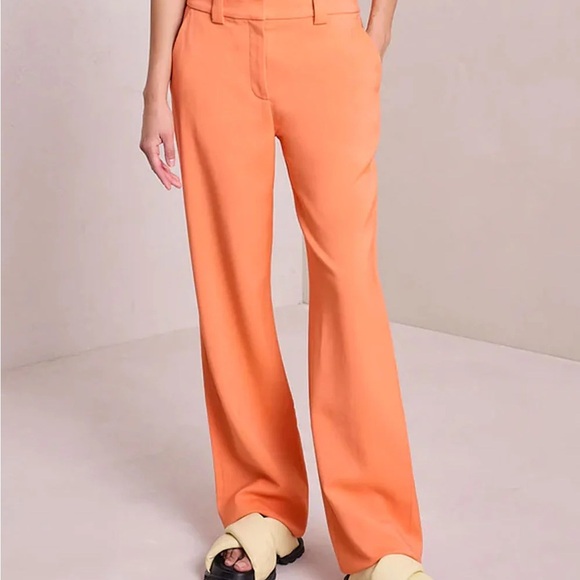 NEW! A.L.C. Kennedy Trouser Pants Clementine Orange Straight Legs - Picture 2 of 8